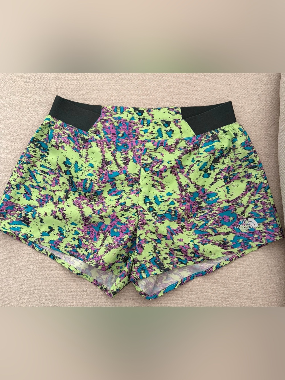 The North Face Women’s Neon Green Multicolor Athletic Shorts